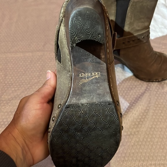 Dansko Reegan Leather Moto Ankle Boot Clogs Size 37 6.5-7 - Picture 9 of 11